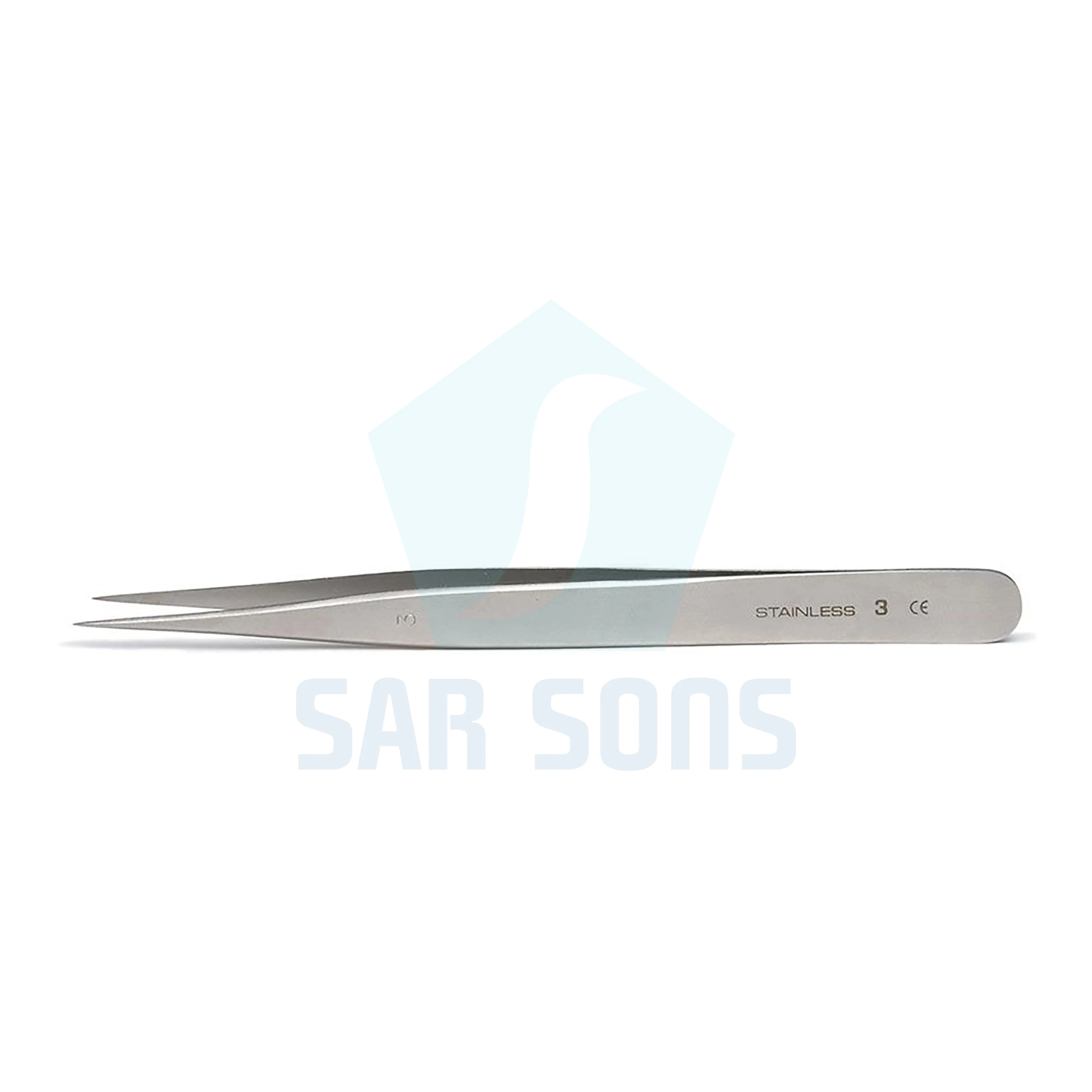 Economy Tweezers 110 mm Long 0.20 x 0.4mm Tips Surgical Instruments Sar Sons Sugrical