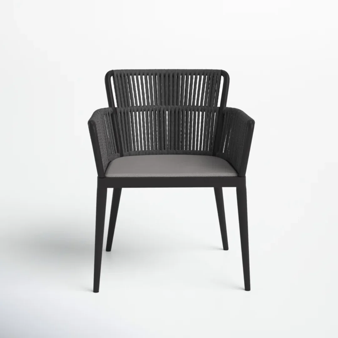 Garden ArmChair Modern Woven Rope For Outdoor Garden Dining Cafe Hotel & Restaurant for Villa Farmhouse Living Room Exterior Use