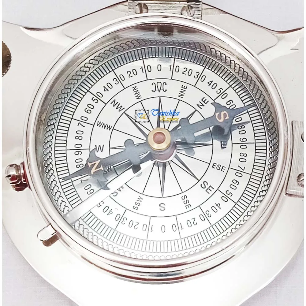 Brass Sundial Compass Nautical Engravable Compass Hiking Camping Maritime Gift Pirate Metal Craft Compass