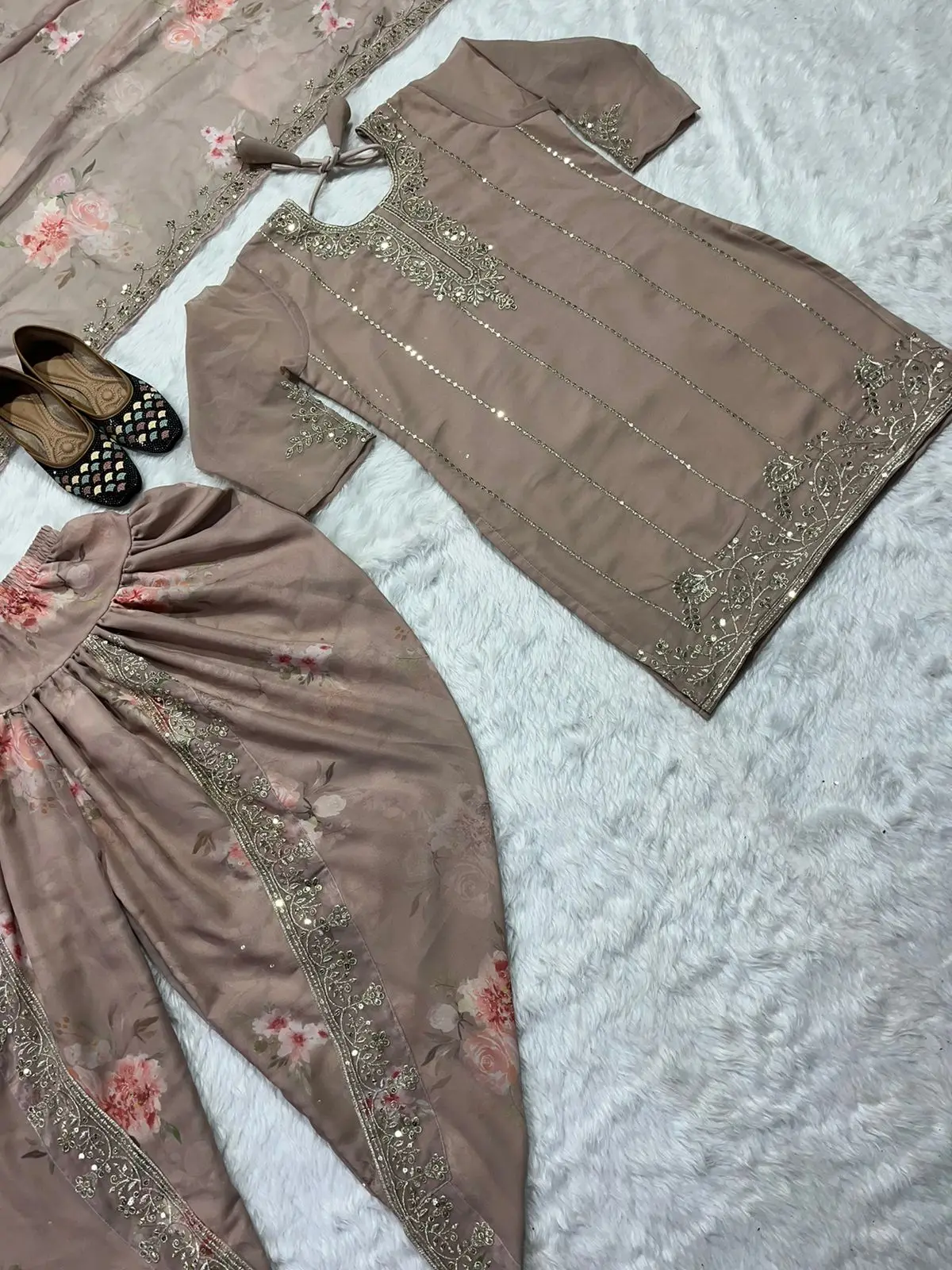 Trendy Ethnic Wear Fox Georgette with Embroidery Work and Real Mirror Work Punjabi Patiyala Salwar Kameez Suit for Women Wear