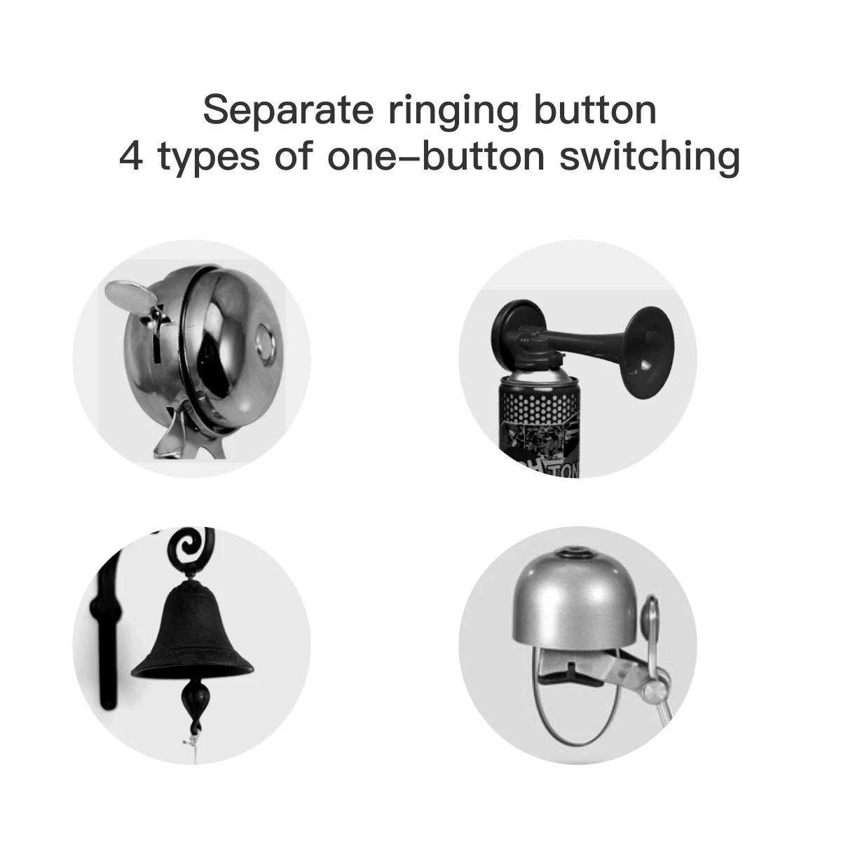 Waterproof Mtb Cycling Usb Electric Scooter Bike Bell Rechargeable Led Bicycle Bell Ring Horn Bike Handlebar Alarm Bicycle Bell