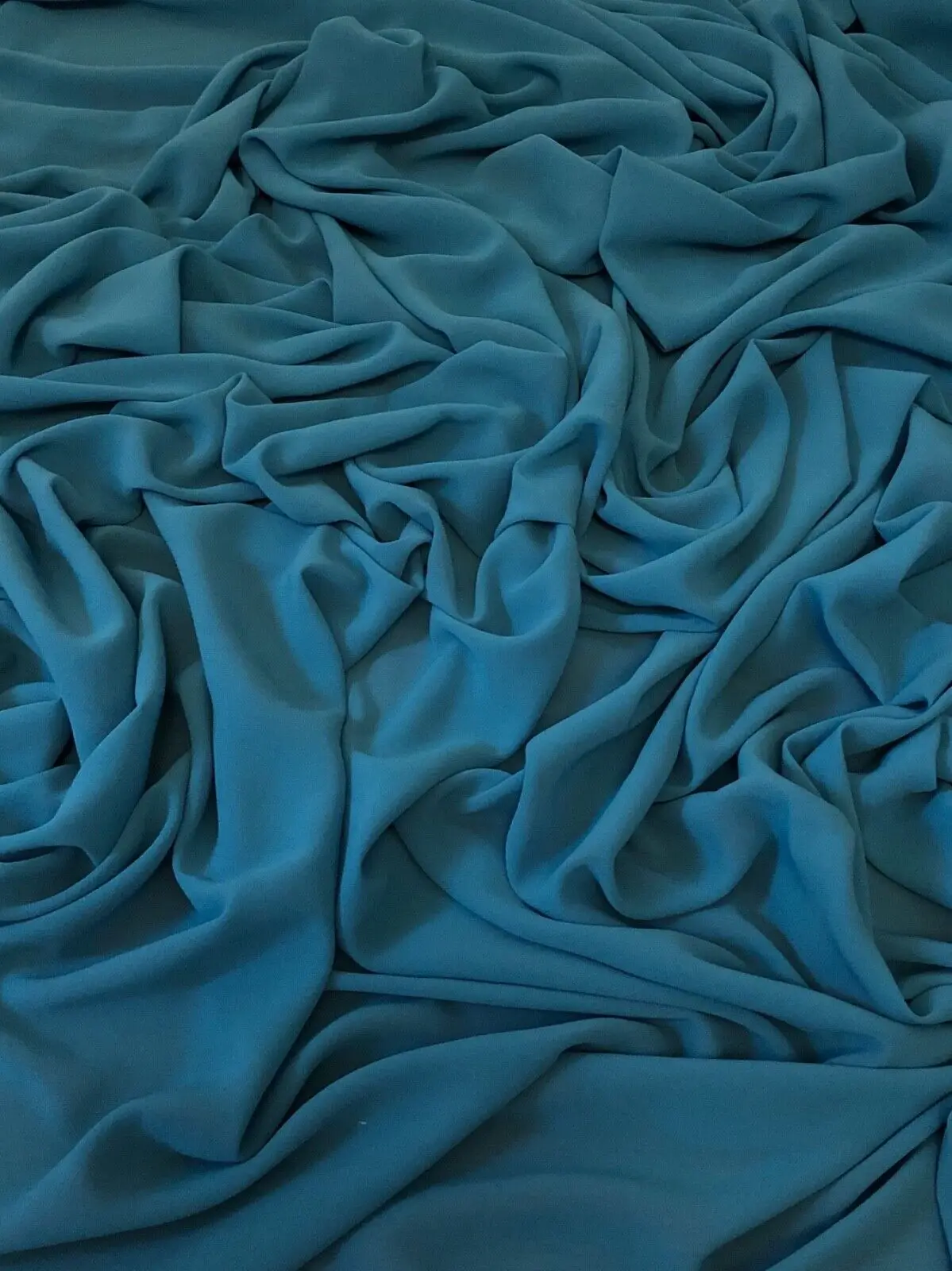 Teal Moss Crepe Georgette Chiffon Fabric