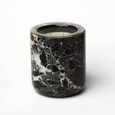 Black Marble Candleholder, Onyx Tealight Holder Black, Luxury Onyx Marble Tealight candleHolder