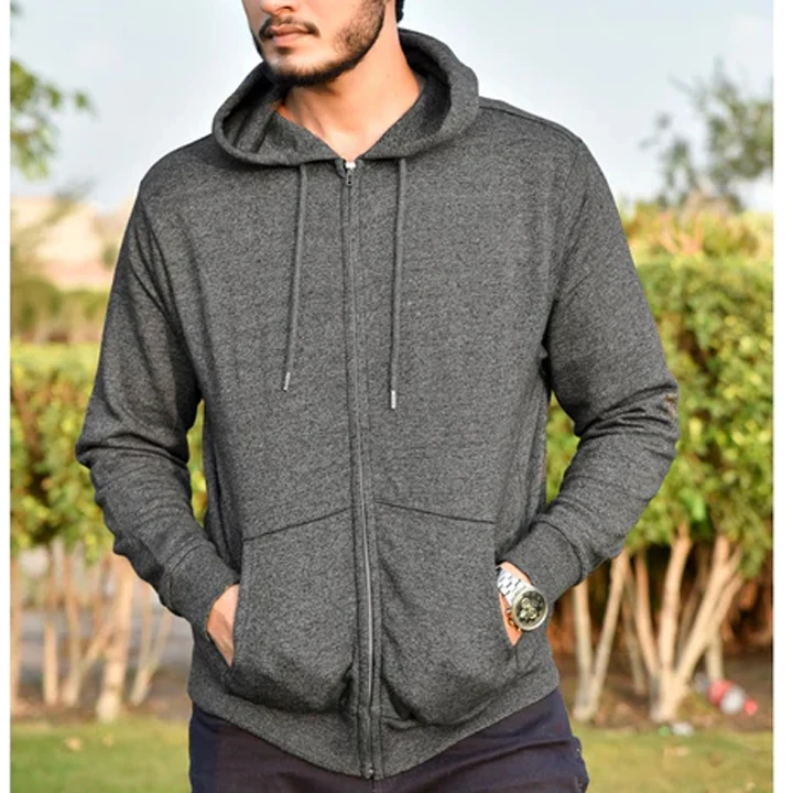 2023 Hot Sale Customised Logo Zipper Sweat Hoodie New Fashion Pocket Zip up Branded Sweat Hoody with Puff Technique