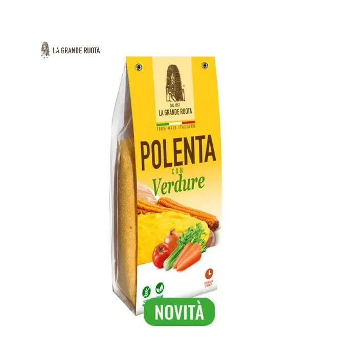 100% made in Italy Corn flour yellow for instant polenta whit vegetable 250g polenta ready in few minutes