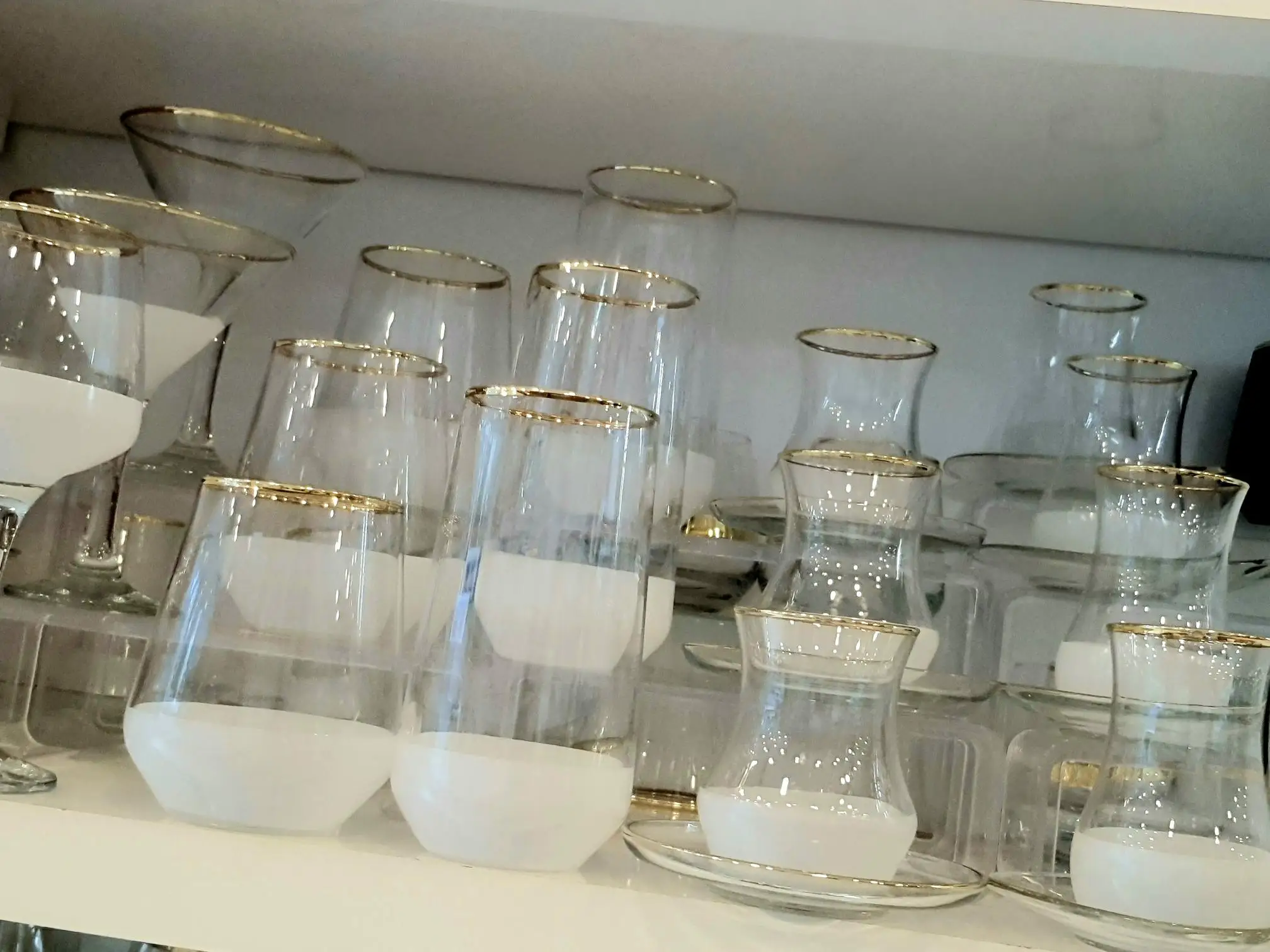 ZUMRUT Gold Foil White Belt Water and Whisky Glass Crystal Whisky Wine Glass Beverage Cups Cold Drinking Wholesale Custom Mugs