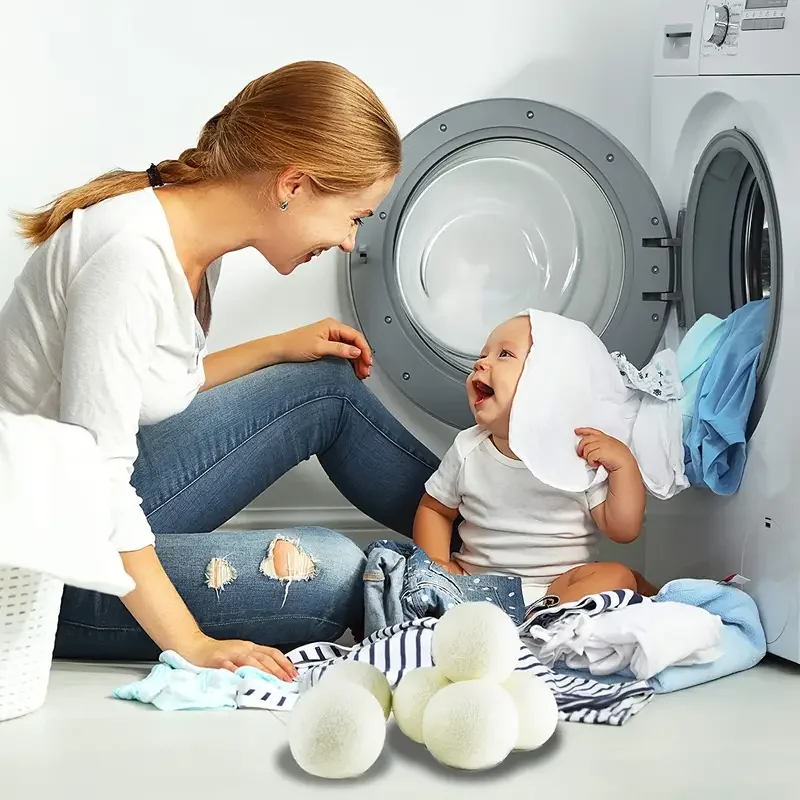 Reusable Premium Natural Wool Dryer Balls Replace Dryer Sheets Fabric Softener Laundry Balls For Dryer