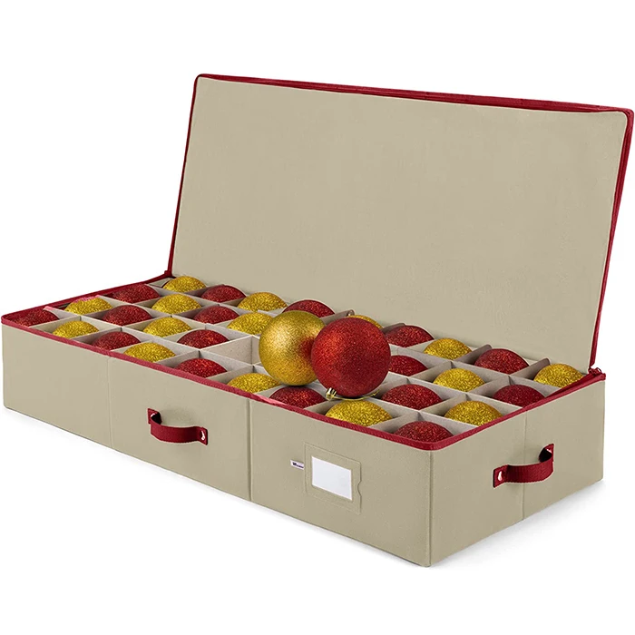 Christmas Ornament Storage Containers Organizer 6 Layers with Dividers Fits up to 72 Ornaments Balls