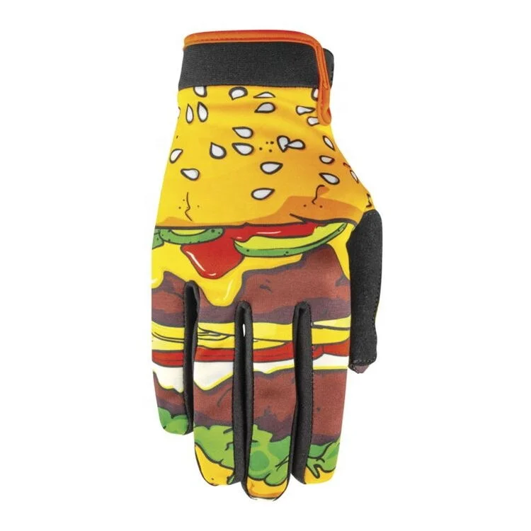 Wholesale colorful MTB Off road downhill polyester silicone printing motocross gloves MX gloves