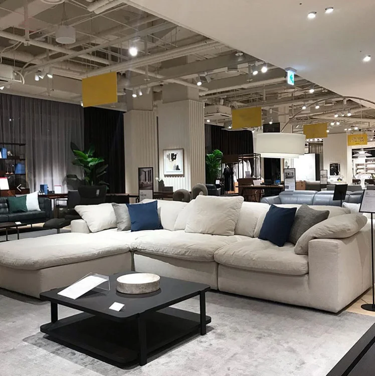 luxury living room furniture feather filling modular corner modern couch luxury cloud couch sofa for home