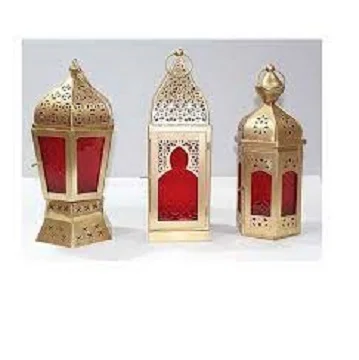 Iron & glass etching candle lantern classic design white powder coated metal candle holders ideal size home decor