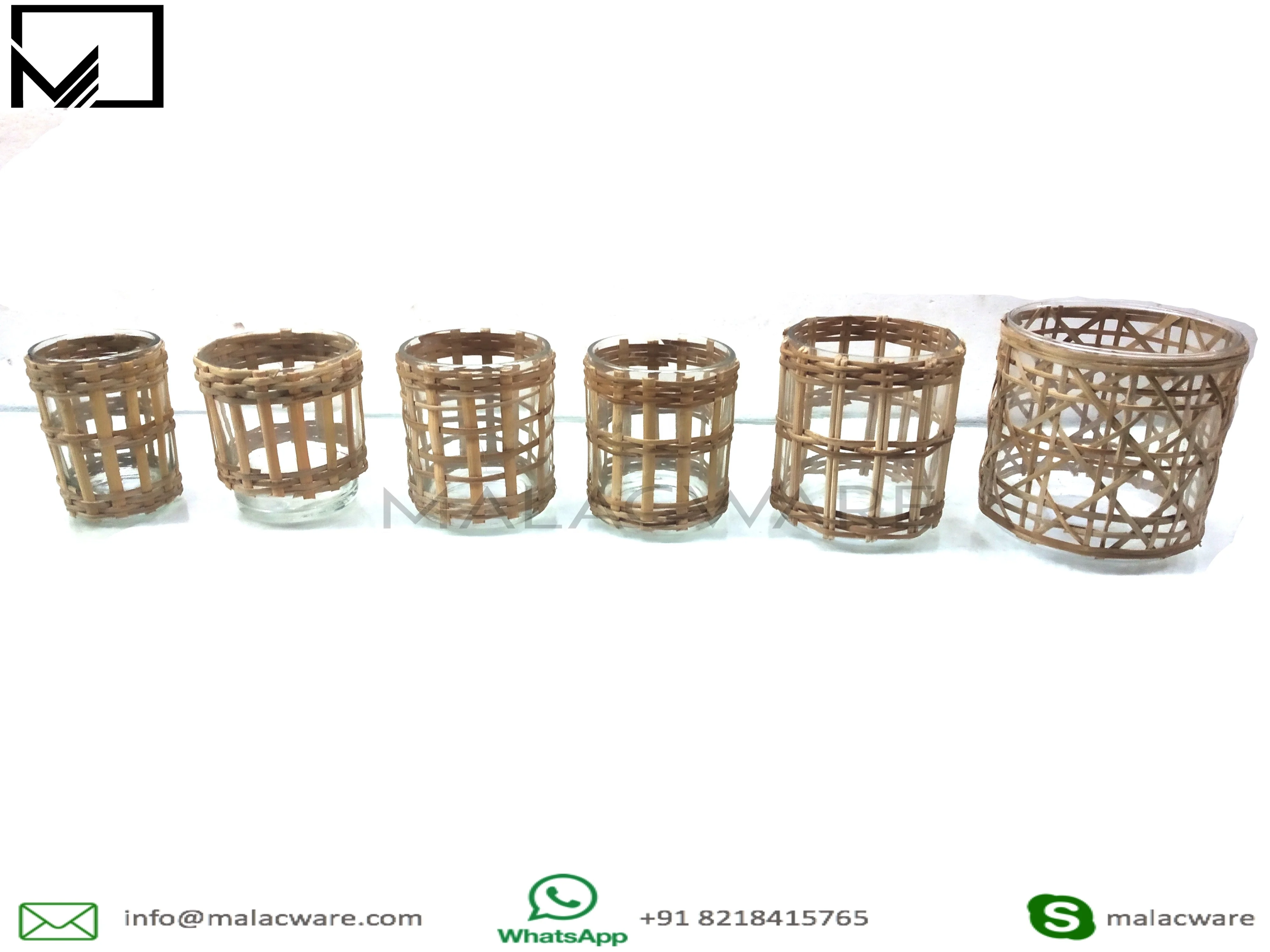 Высококачественная стеклянная ваза из бамбукового тростника для украшения дома, посуда с гравировкой логотипа, Бамбуковая ваза