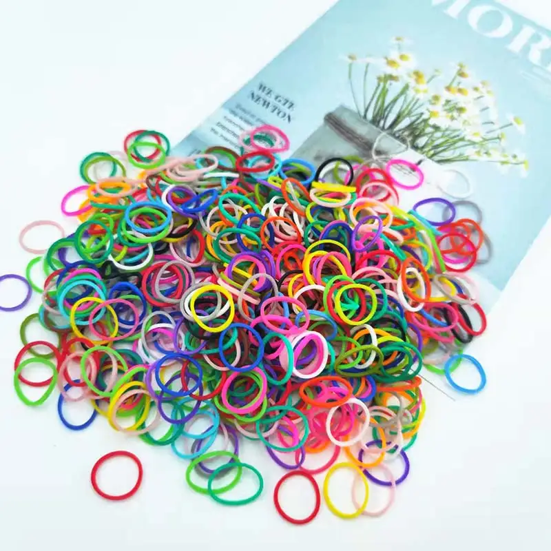 Top Quality Colorful Strong Elastic Rubber Bands Girls Knitting Toys Cute Hair Rope For Girls And Women