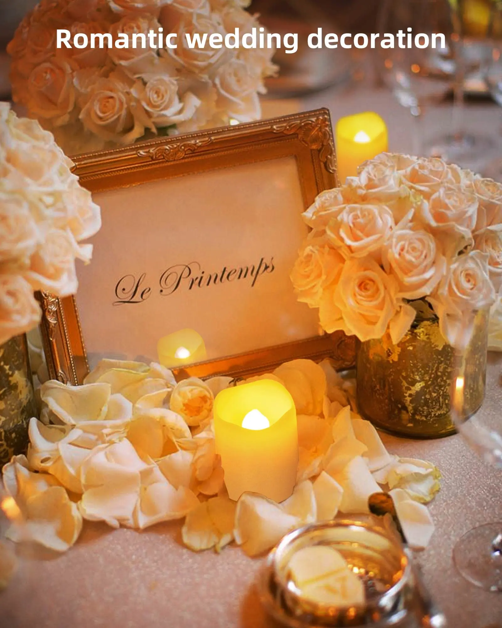 VGT Factory flameless set white pillar dancing flickering moving flame wick electronic led candle