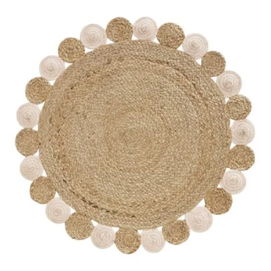 Новый дизайн Обеденный набор круглые тканые салфетки оптовая продажа коврики с бахромой для морских водорослей высококачественные естественного цвета