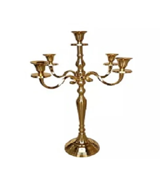 Copper Color Metal Candelabra Stylish Handcrafted 5 Arms Tall Size Centerpiece Candelabra Supplier Best Selling Metal Candelabra