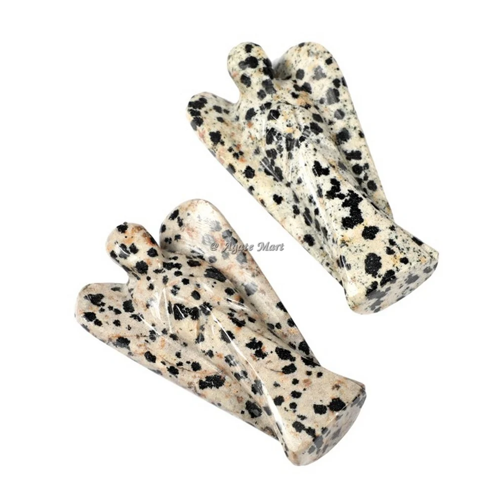 Wholesale Agate Natural Stone Dalmation Jasper 2 Inch Gemstone Angels Crystal Healing Angel for Sale