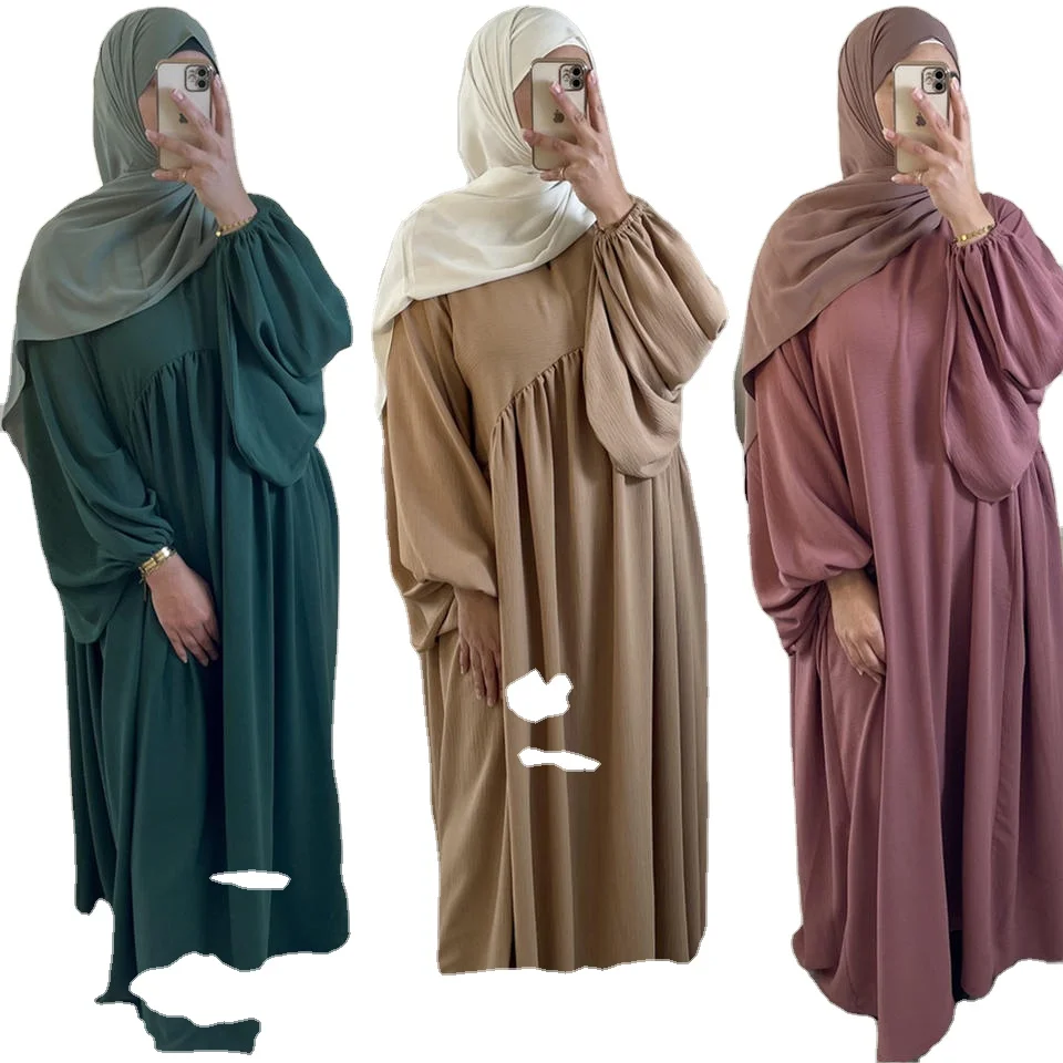2022 Muslim Sets Prayer Woman Hijab Dress Full Cover Hooded Long Islam Dress