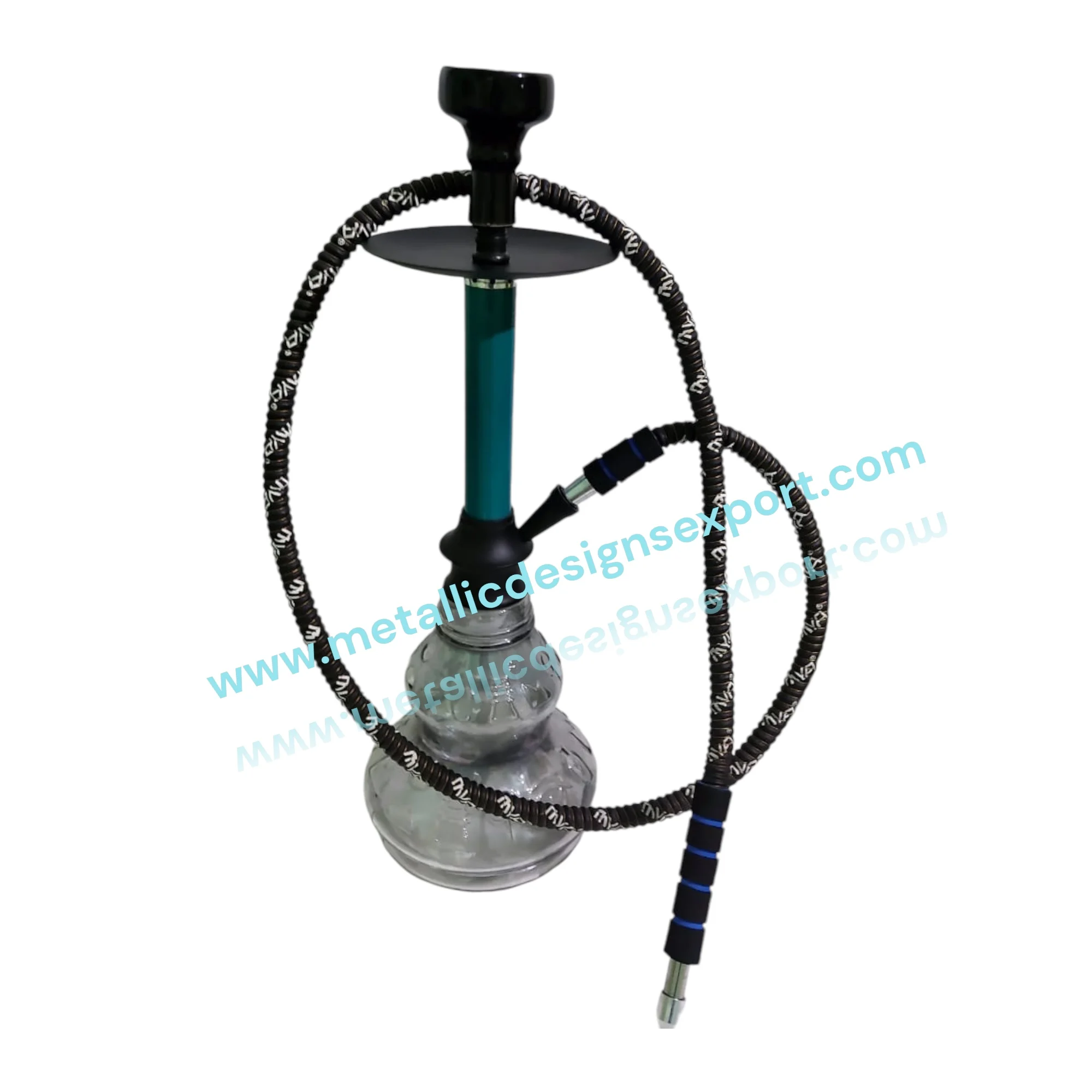 Роскошный золотой кальян с ребристой стеклянной основой синяя керамическая чаша декоративный шланг и металлический стержень премиум-класса для кальяна