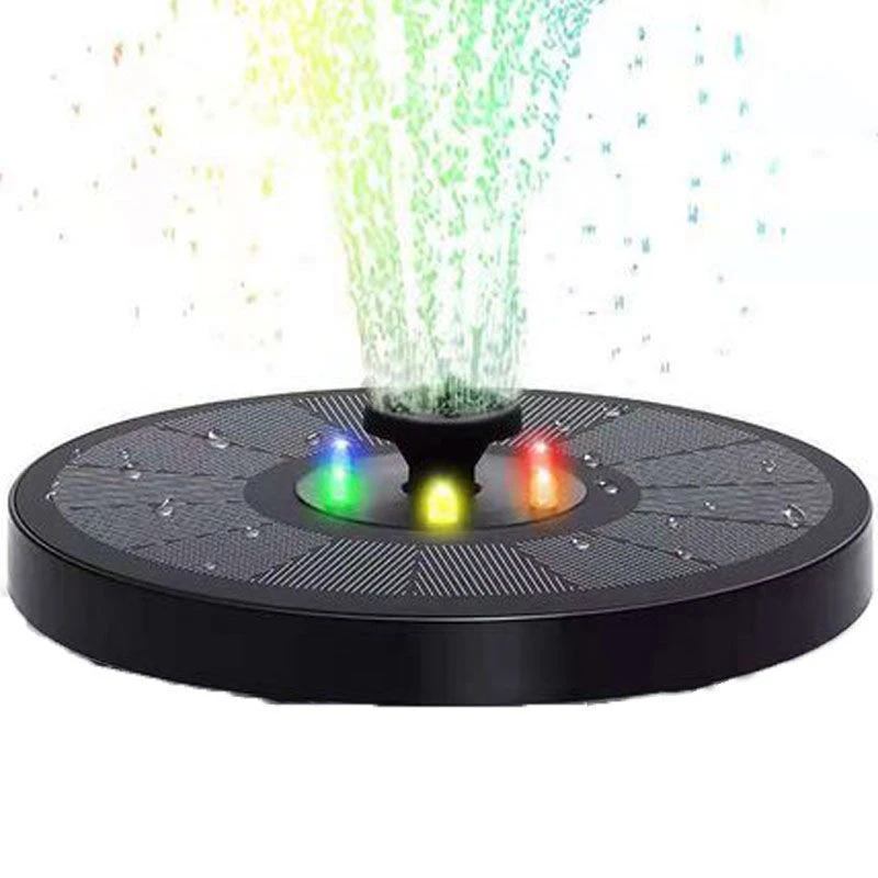 7 Nozzles 5.5W Landscape Large Solar Panel Water Submersible Bird Bath Fountains Upgraded Garden Pump With LED Lights Outdoor