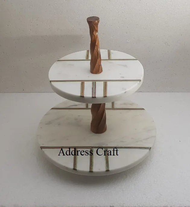 Elegant Design Best Price Cake Stand Marble And Stainless Steel Display Cake Stand For Hotel Restaurant Wedding Birthday Parties