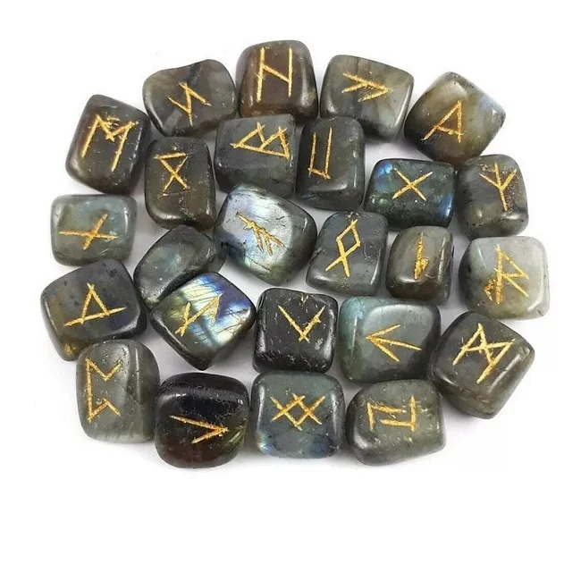 Best Quality Labradorite Rune set Natural Healing Crystal Labradorite Gemstone Rune Set Wholesale crystal Runes Set For Sale