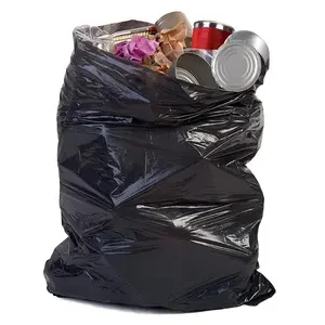 Factory Customization Logo HDPE LDPE Big Black Trash Bag Large Heavy Duty Plastic Bags Garbage Bags