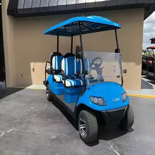 2022 New Icon I60L 6 Passenger Lifted Electric Golf Cart in Caribbean Blue