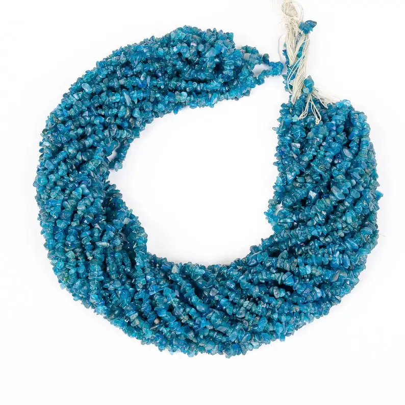 Natural Neon Apatite Uncut Chips Shape Loose Beads 4-5mm Stone Irregular Rough Gemstone Beads For Jewelry Making In Bulk Price