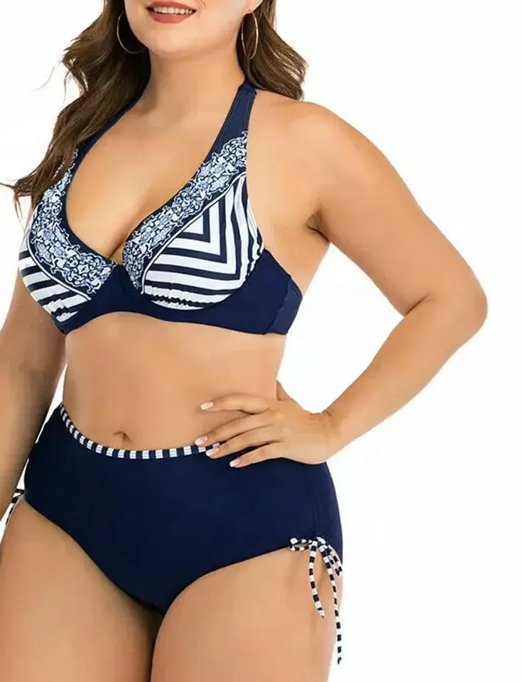 Plus Size Women Bikini Women High Quality Sublimation Full Print Bikini Set Push Up Swimsuit Swim Wear