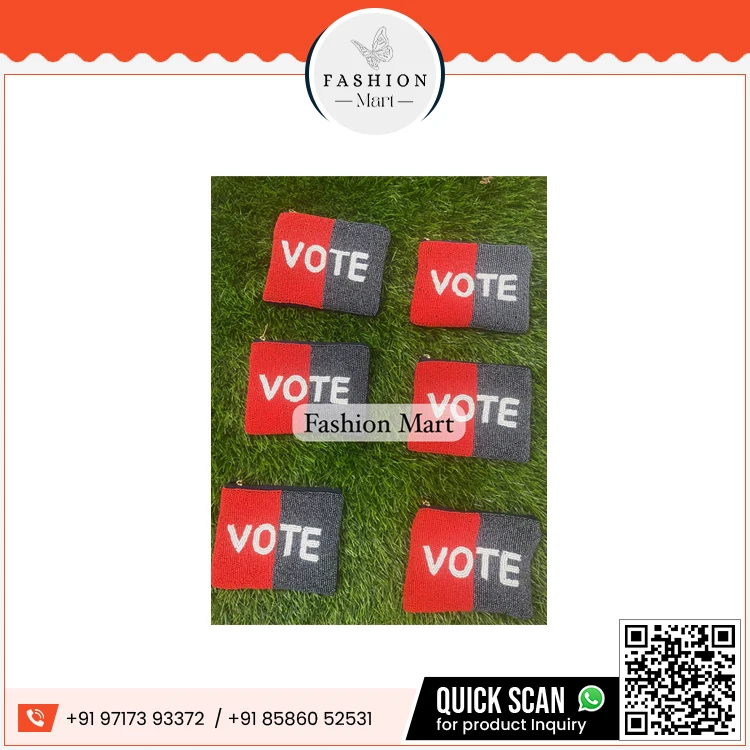 Vote Beaded American Flag Coin Purse of the Highest Quality for Ladies and Girls at Wholesale Prices