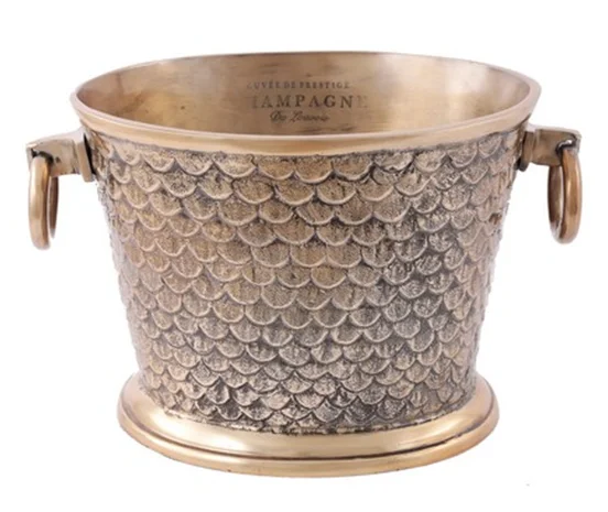 Oval Wine Cooler Medium Shiny Nickel  Cast Metal Ice Bucket gold antique champagne bowl aluminium casting