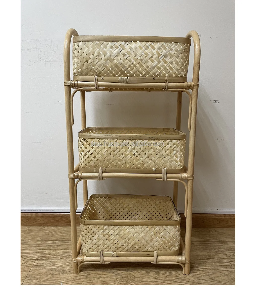 Высококачественные комбинированные полки из ротанга и бамбука/ротанга-Бамбуковые домашние принадлежности/ротанга-бамбуковые изделия декор Sisu