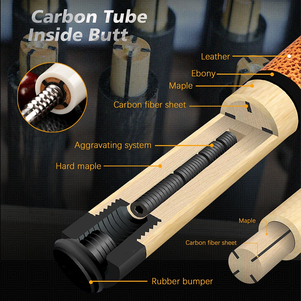 Бильярдный Кий KONLLEN 12 5 мм бильярдный кий 3*8/8 из углеродного