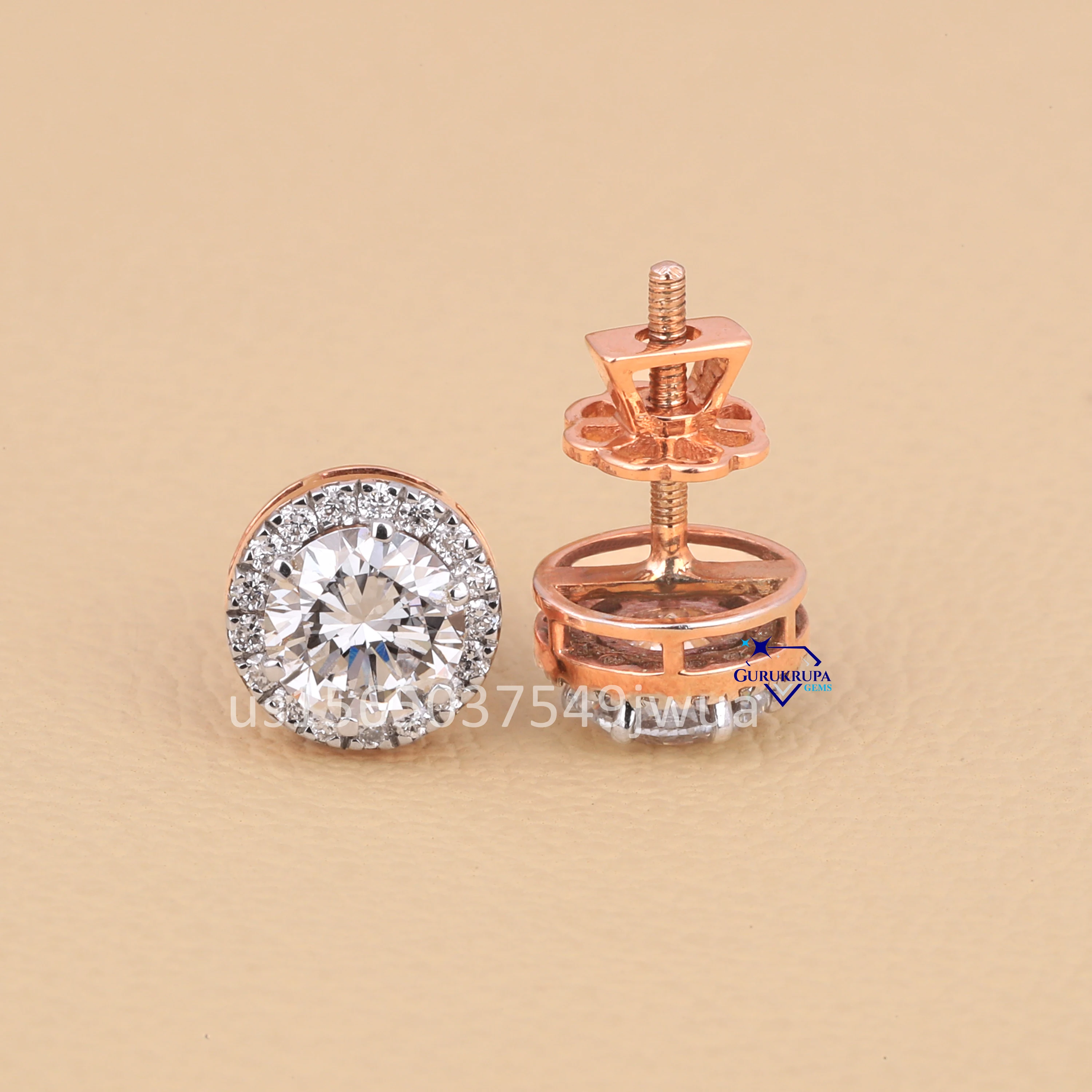 piercing jewelry 6 prongs set Moissanite diamond stud earrings in white 14K women earrings Real diamond ear studs jewelry