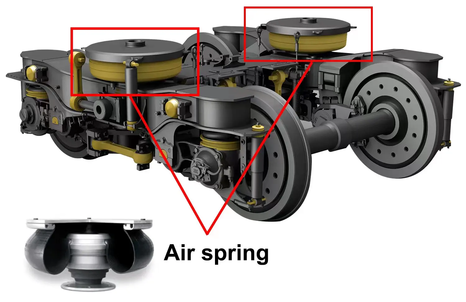Quality certified train air shock spring absorbers for rail transit 540H7.R680.L