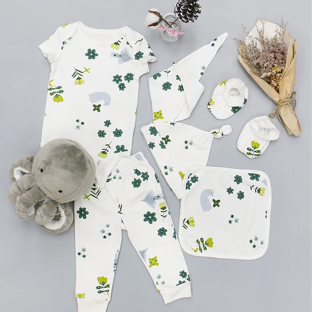 GDTEX Custom GOTS Organic Cotton new design baby gift set Newborn sleepwear baby onesie 100% Cotton baby clothes set for 0-1y