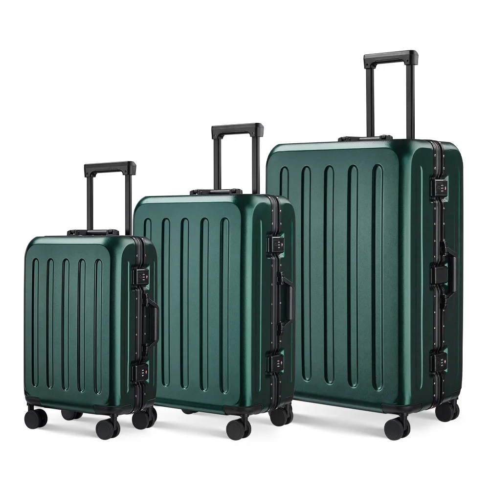 High Quality Popular Waterproof 20/22/24/26/28 Inch PC Hard Shell Aluminum Frame Light Weight Suitcase Luggage