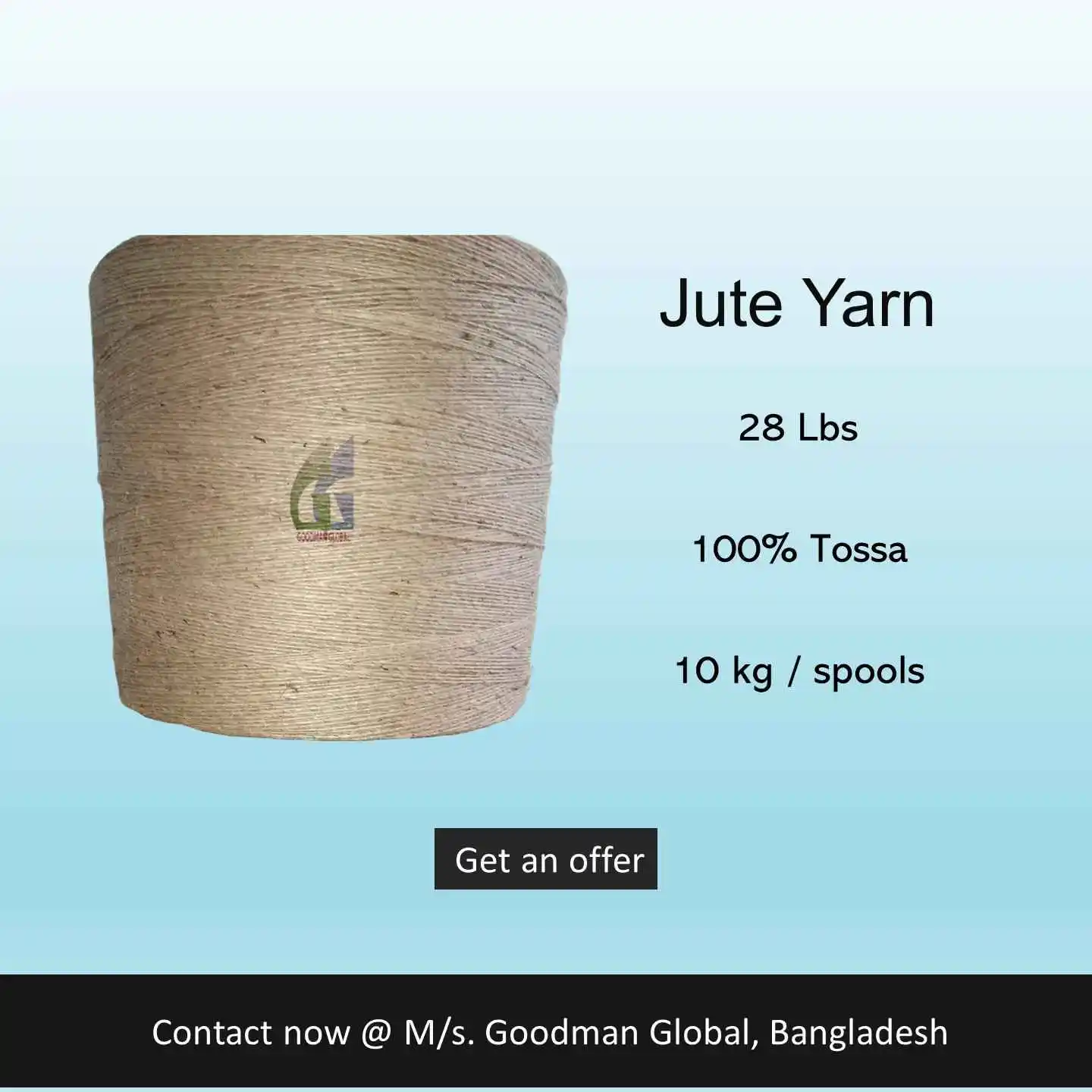 28 фунтов НЕОБРАБОТАННАЯ джутовая пряжа качественная натуральная шпагат tossa производитель оптовая продажа Goodman Global Bangladesh