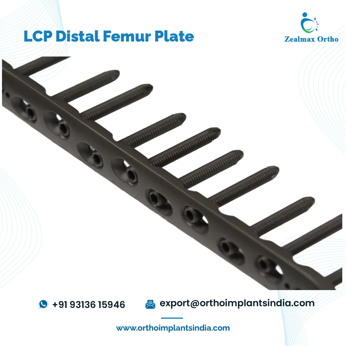 2023 Hot Selling High Quality Titanium Material Orthopedic Trauma Implants LCP Distal Femur Bone Fracture Locking Plate