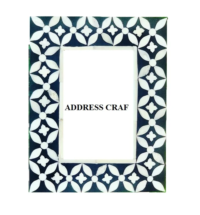Best Selling MDF And Resin Rectangular Shape Black And White Color Photo Frame Office Party Gift Used Beautiful Design