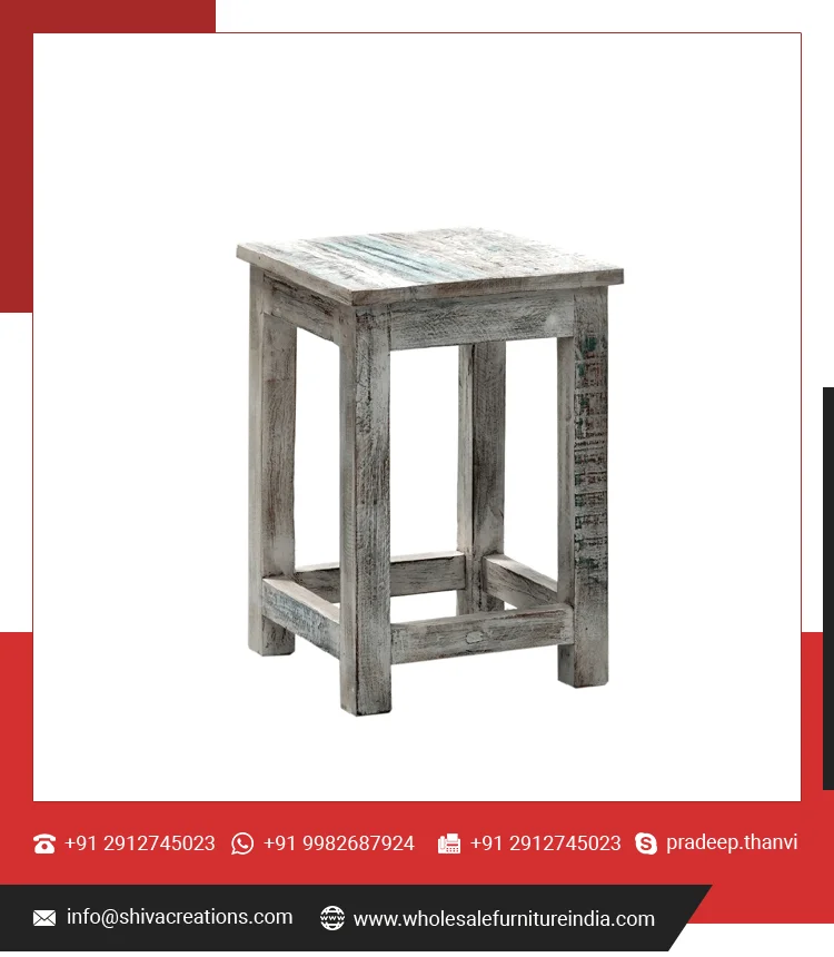 Custom Handcrafted Wooden Stool Reclaimed Wooden Furniture Industrial style seating Unique wooden furniture piece