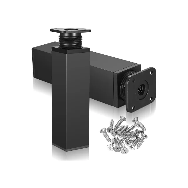 Adjustable Black Metal Furniture Legs Leveling Replacement for Chair Coffee Table Cabinet Sofa Bed Desk Wardrobe Closet