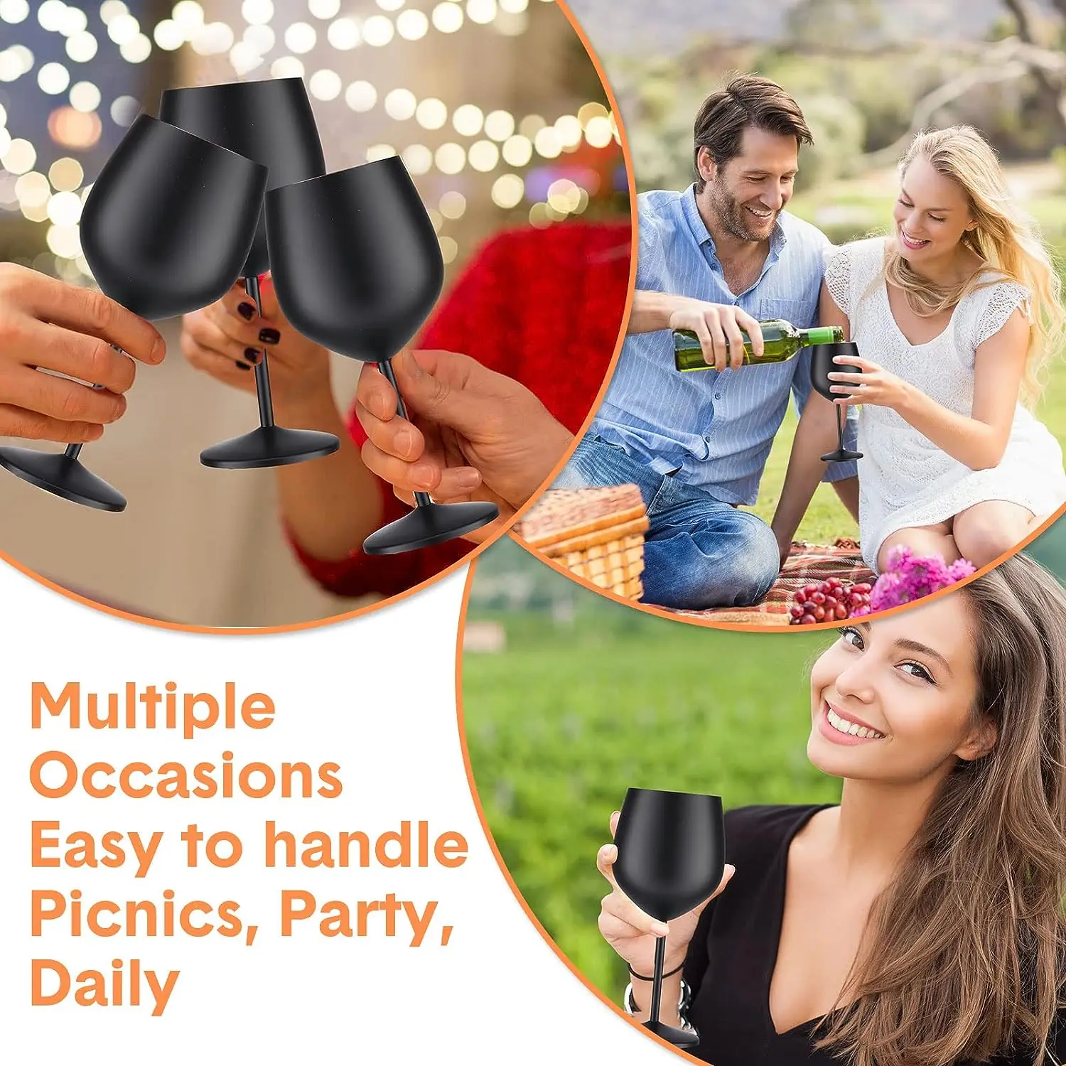 2024 Набор бокалов из нержавеющей стали с медным покрытием и логотипом