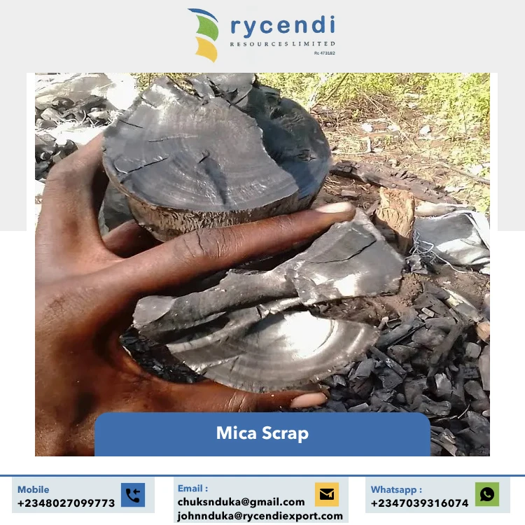 Good Quality Bulk Buy Non-Metallic Mineral Deposits Industrial Grade Mica Scrap/ Muscovite Mica Scrap from Nigeria
