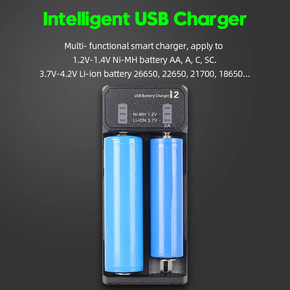 USB Charger Mult-functional charger smart charging battery for 26650 18650 1.2V-1.4V NI-MH Type C
