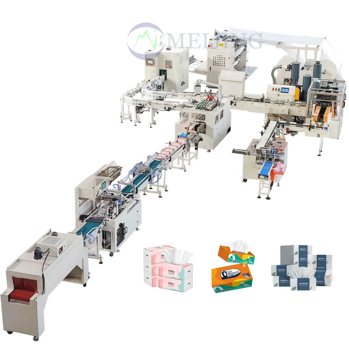 Tissue Facial paper tissue production line jumbo roll facial tissue paper embossing packing making machine line
