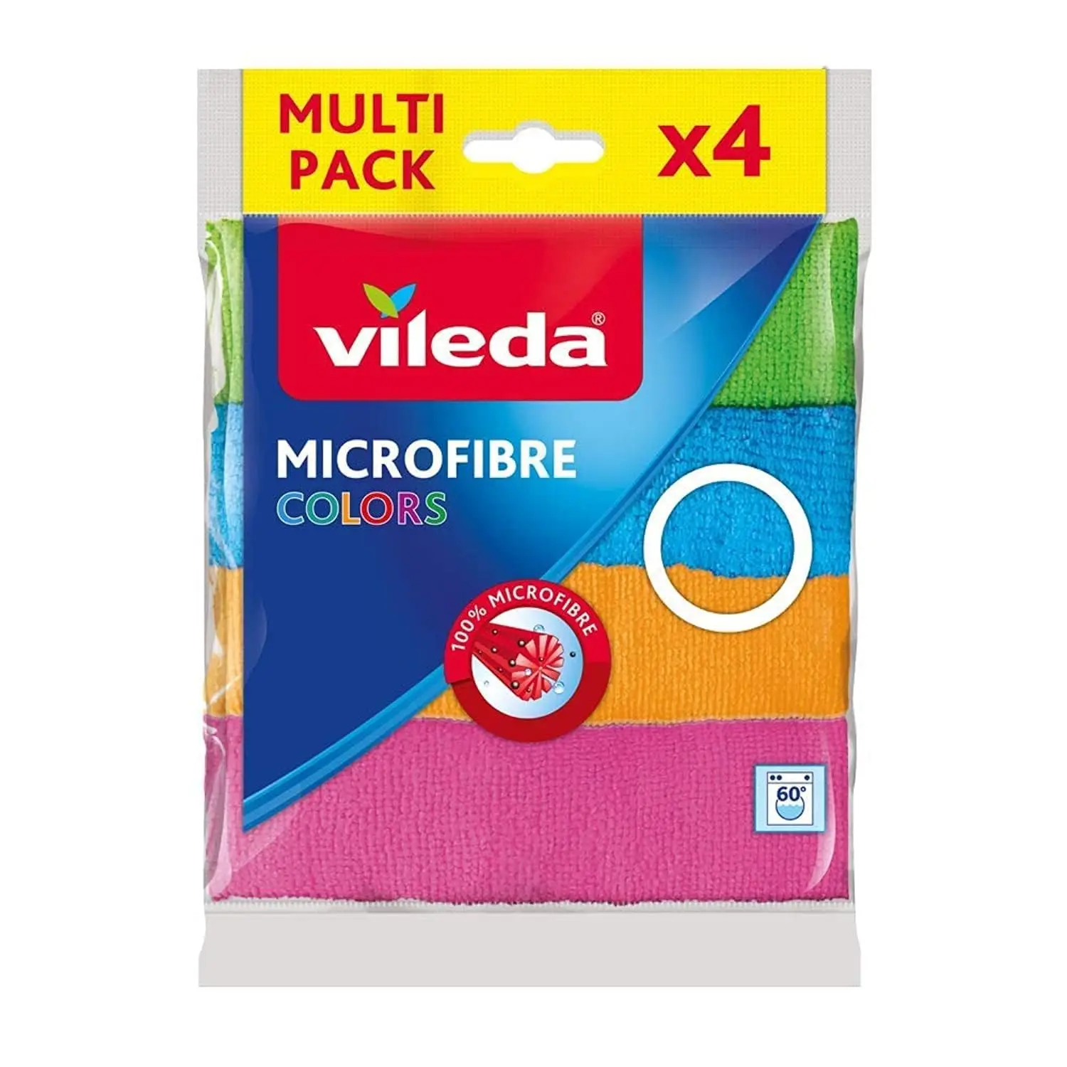 Microfiber Colors Set di 4 Panni in Microfibra per Pulire,  Multi, 4 Unite (Lot de 1), 4 unita cleaning towels