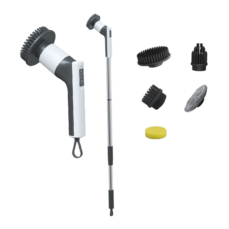 Household Cleaning Items Retractable 110cm Electric Spin Scrubber 3 In 1 Rotary Electric Cleaning Brush With Torque 15 Kgs