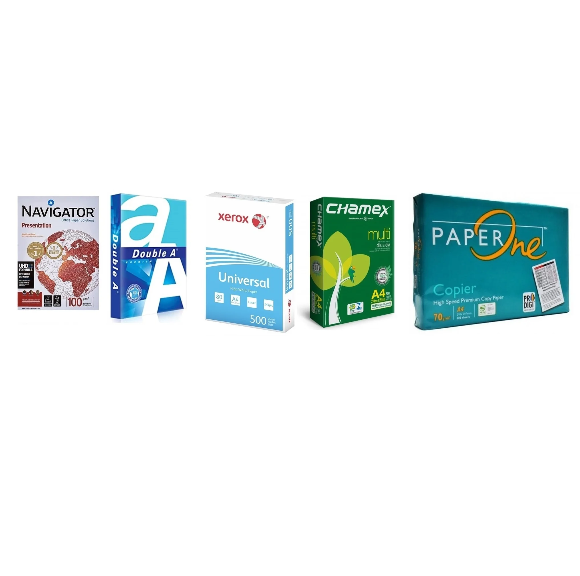 Бумага A4 Double A/Navigator/Xerox-/ Paper One/Chamex 80 GSM 500 листов для ream 5 рейм в коробке белый цвет